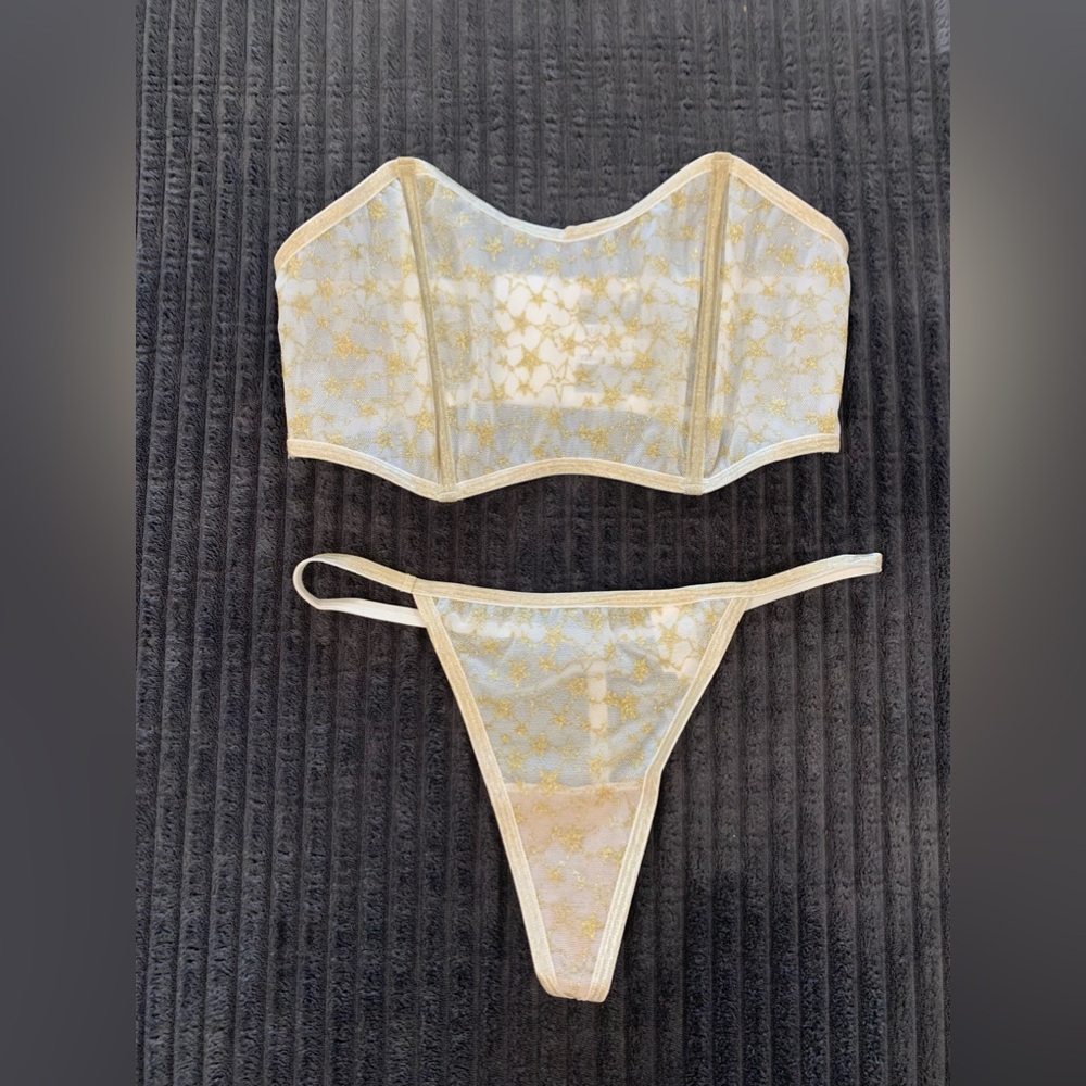 VENUS Stars Corset Bra and Thong Set size Large